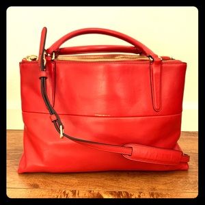 Coach Borough Leather Bag in Vermillion Color